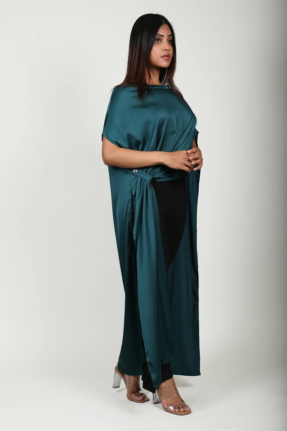 Satin Asymm Kaftan