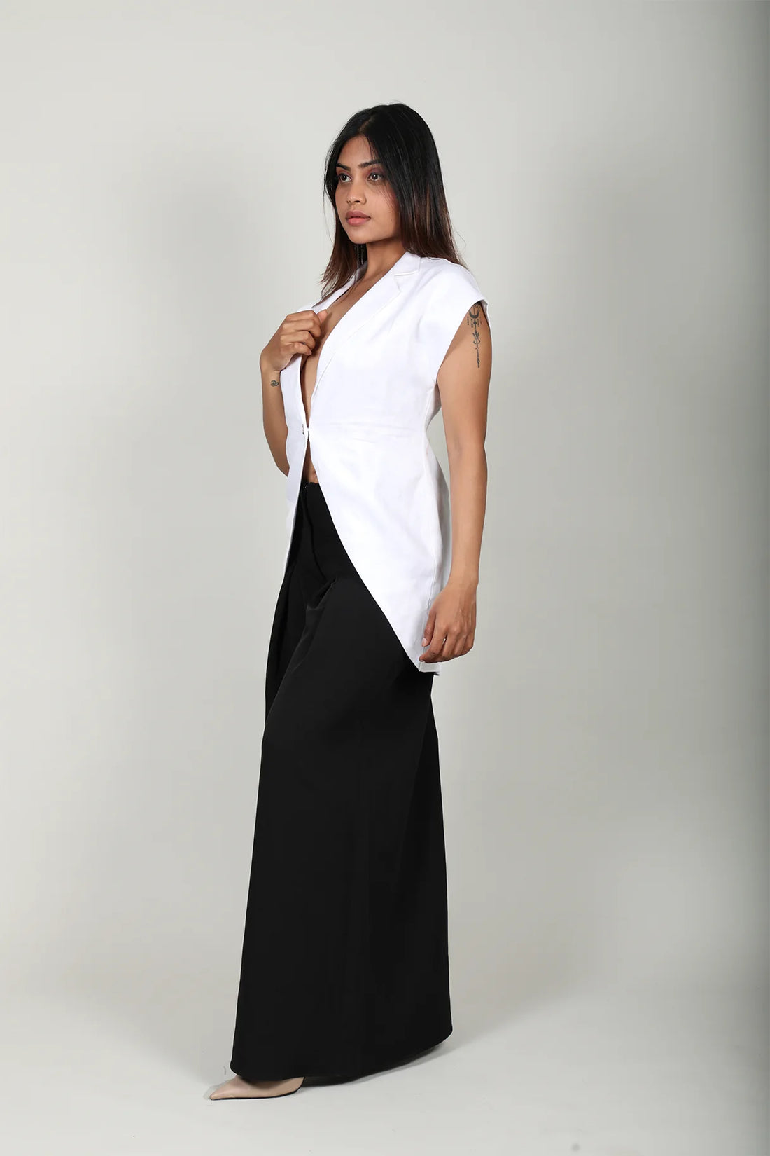 White Linen Blazer