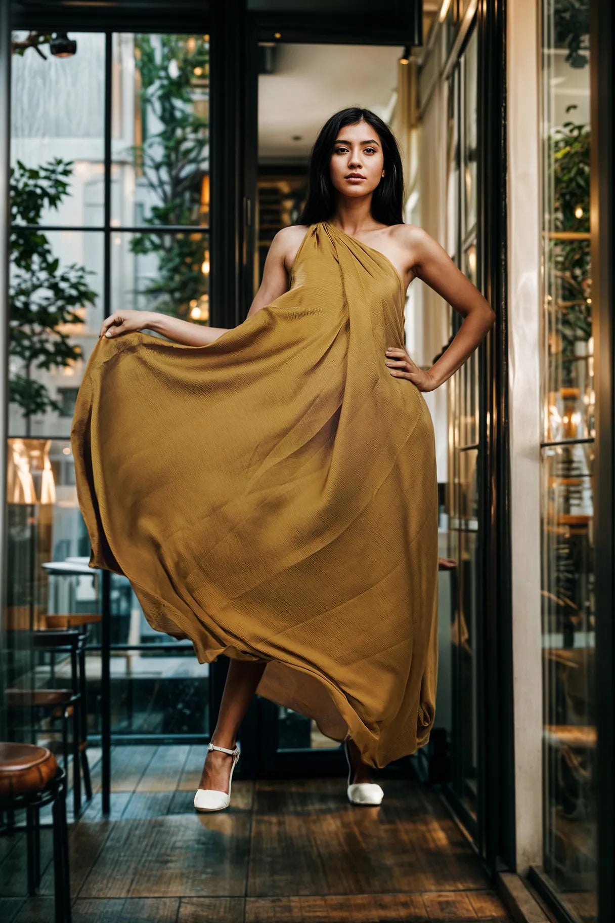 Gold Bias Gown