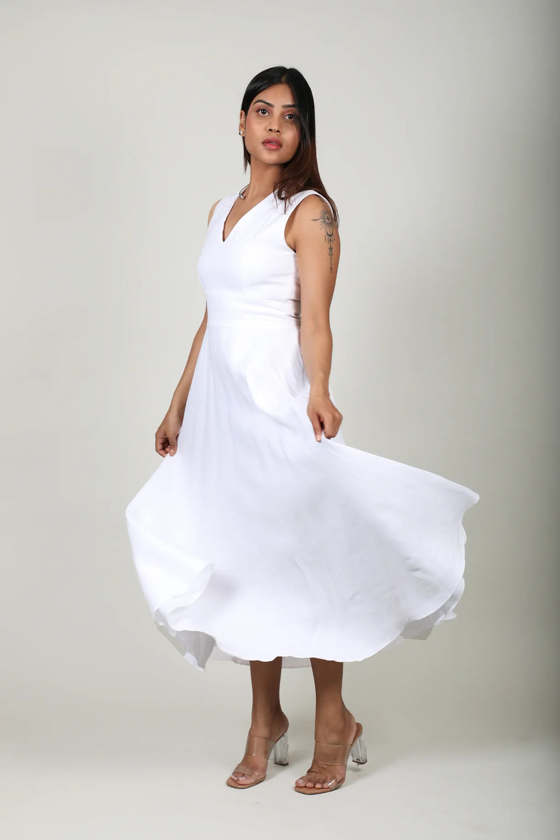 Ivory Linen Midi