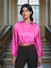 Fuchsia Cropped Shirt