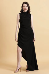 Cherry Noir Asymmetry Dress