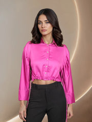 Fuchsia Cropped Shirt