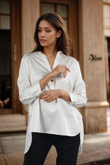 Creamy Satin Cotton Shirt