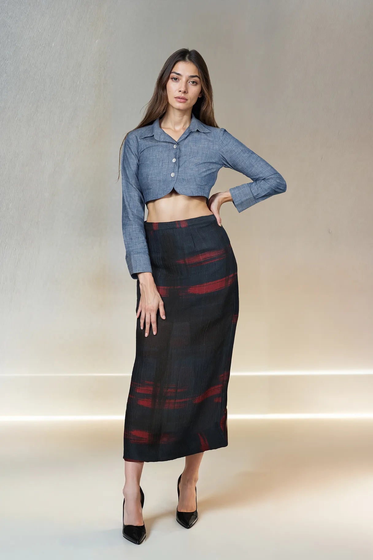 Denim Cropped Shirt