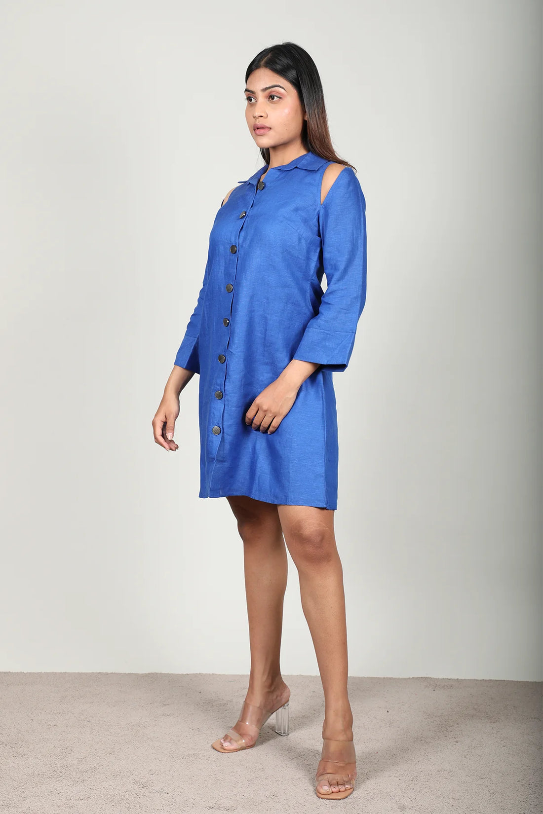 Royal Blue Linen Dress