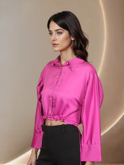 Fuchsia Cropped Shirt