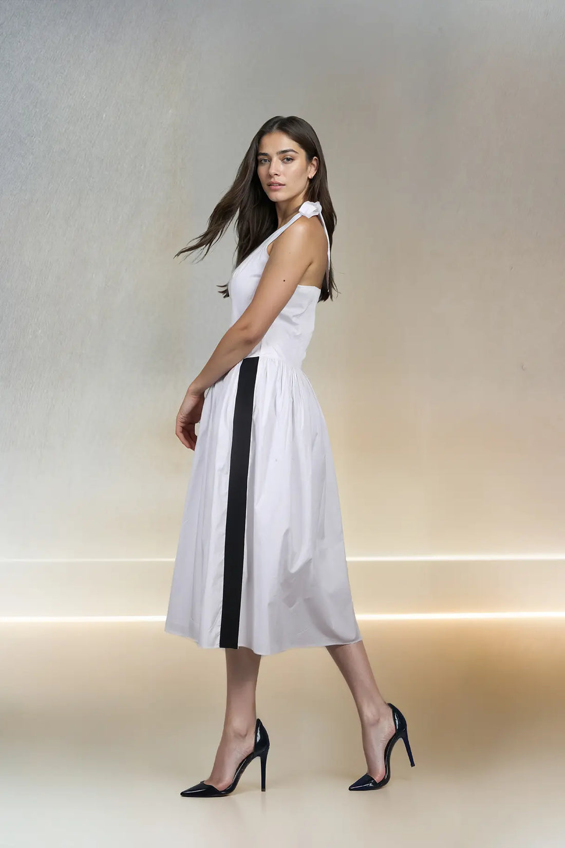 Monochrome Midi Dress