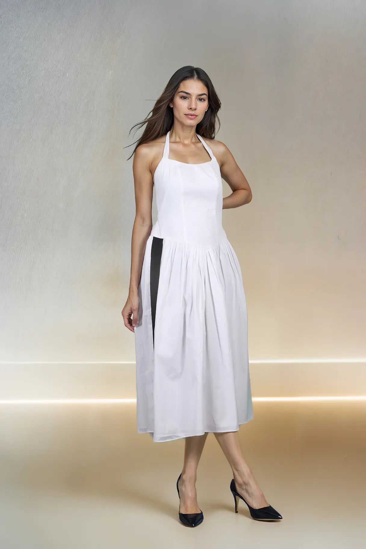 Monochrome Midi Dress