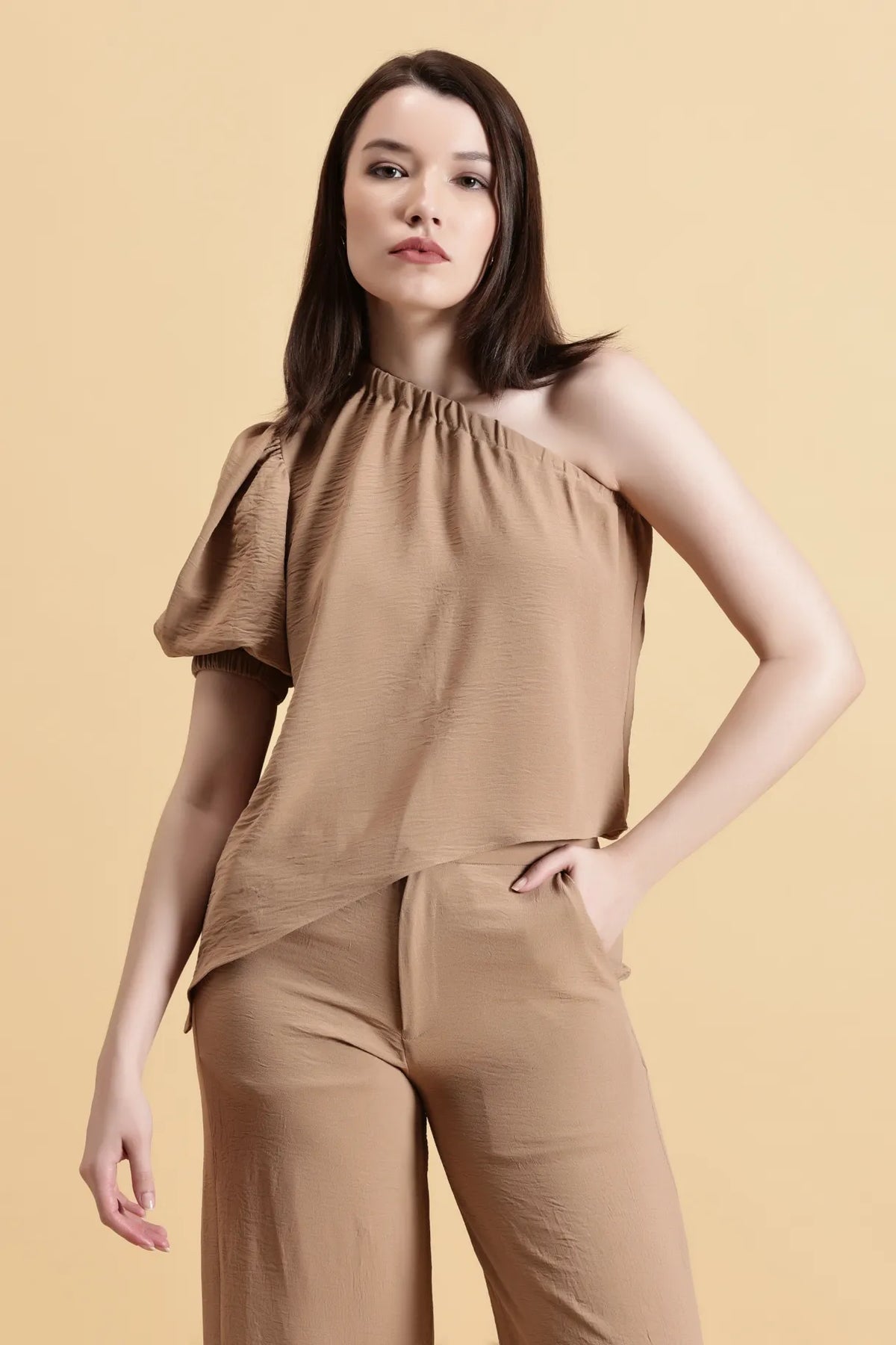 Caramel Latte Top Day Wear For Woman