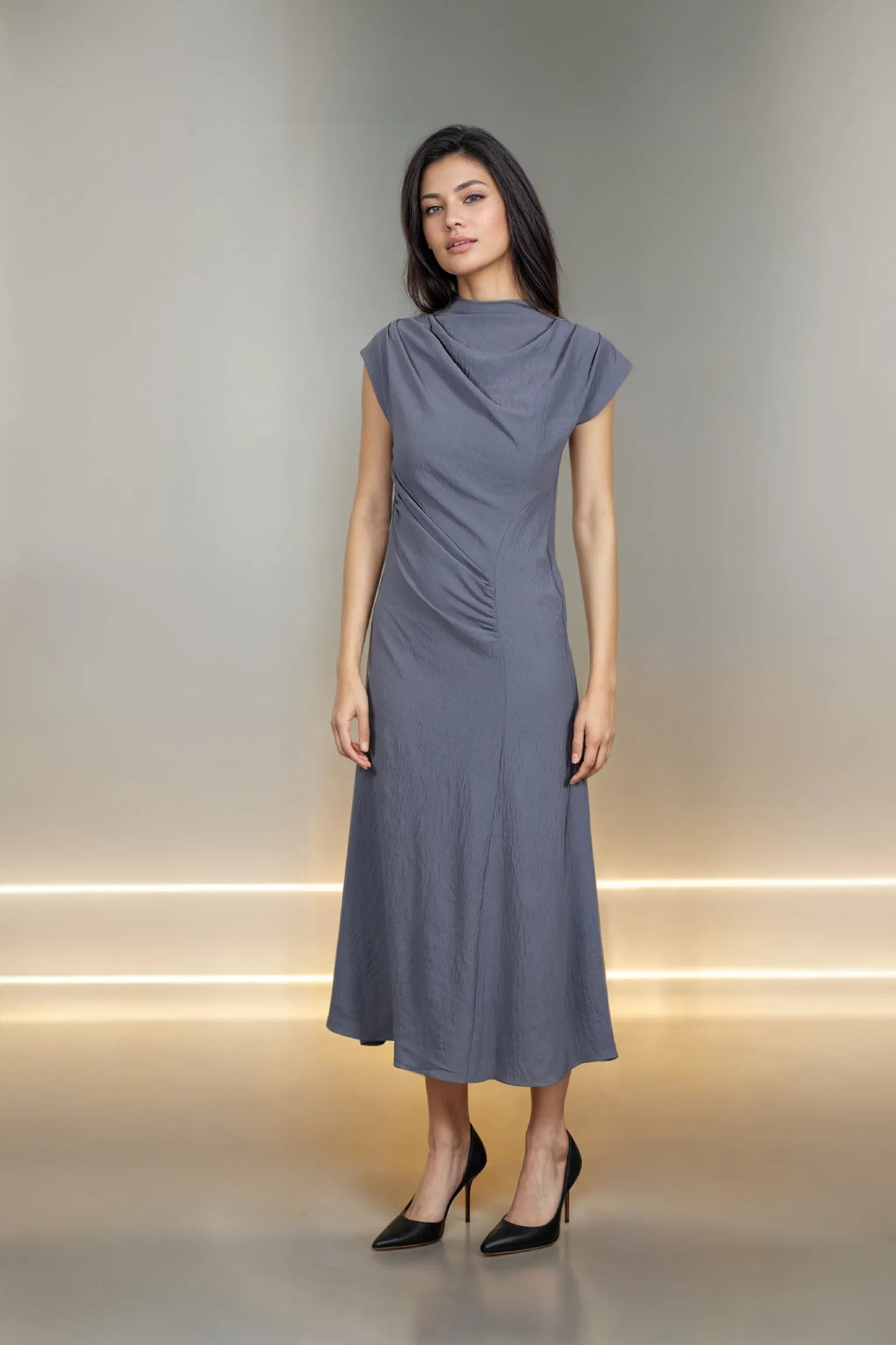 Dove Grey Dress | Day Wear | Women Wear | Classic & Comfortable Fawn24 Dove Grey Dress | Day Wear | Women Wear | Classic & Comfortable Fawn24